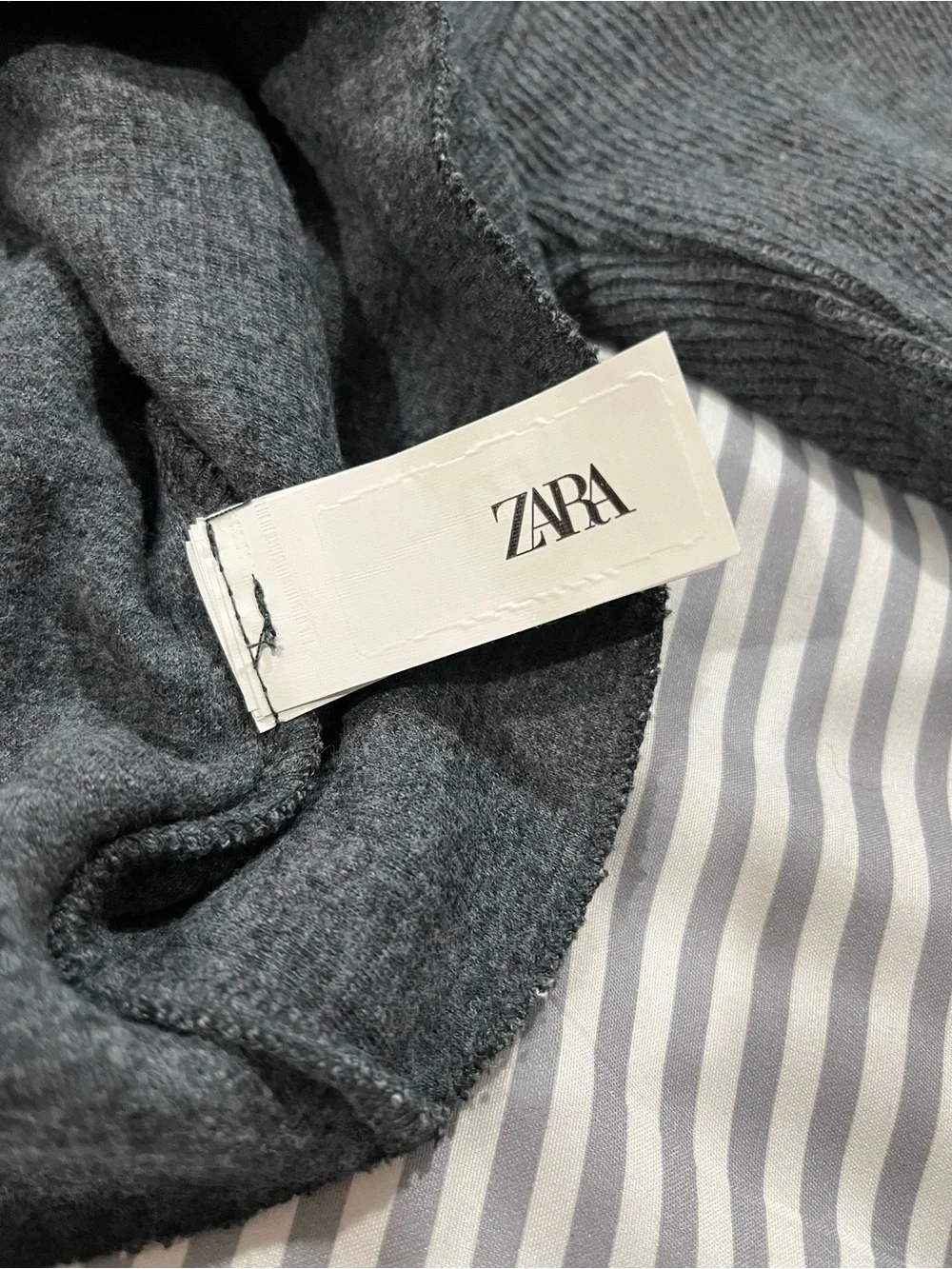 Zara Cropped Button-Front Knit Cardigan in Charcoal Grey - Picture 8 of 10